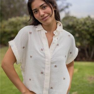 Neuflora Daniella Cream Button Down Shirt